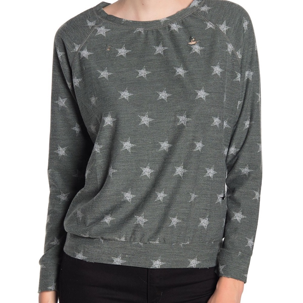 Prince Peter Distressed Grey Star Crewneck